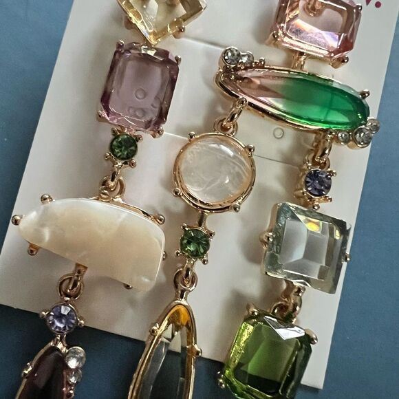 ๐โBetsey Johnson Multicolor Mismatched Drop Dangle Earrings ๐ - Picture 6 of 6